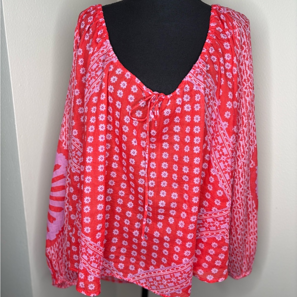 Floral Red Women's Top